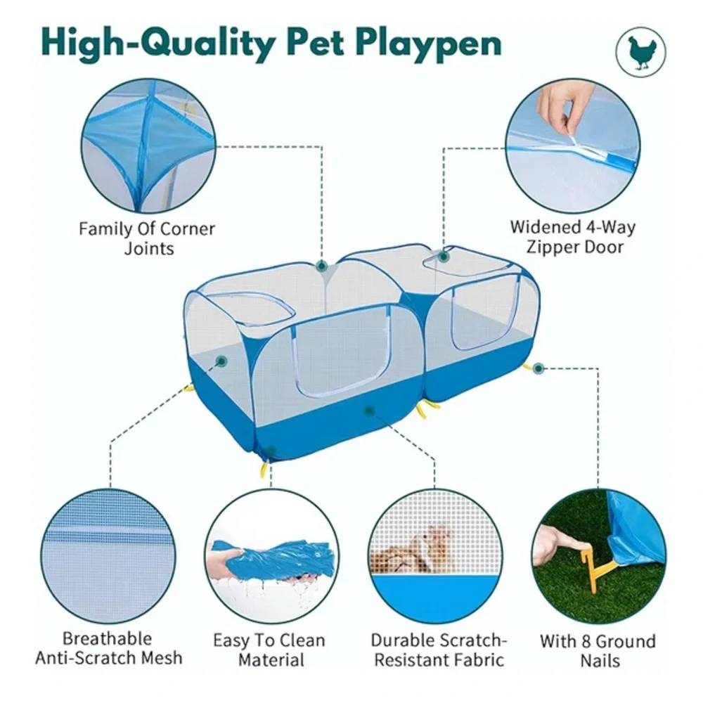Blue Foldable small animal Tent